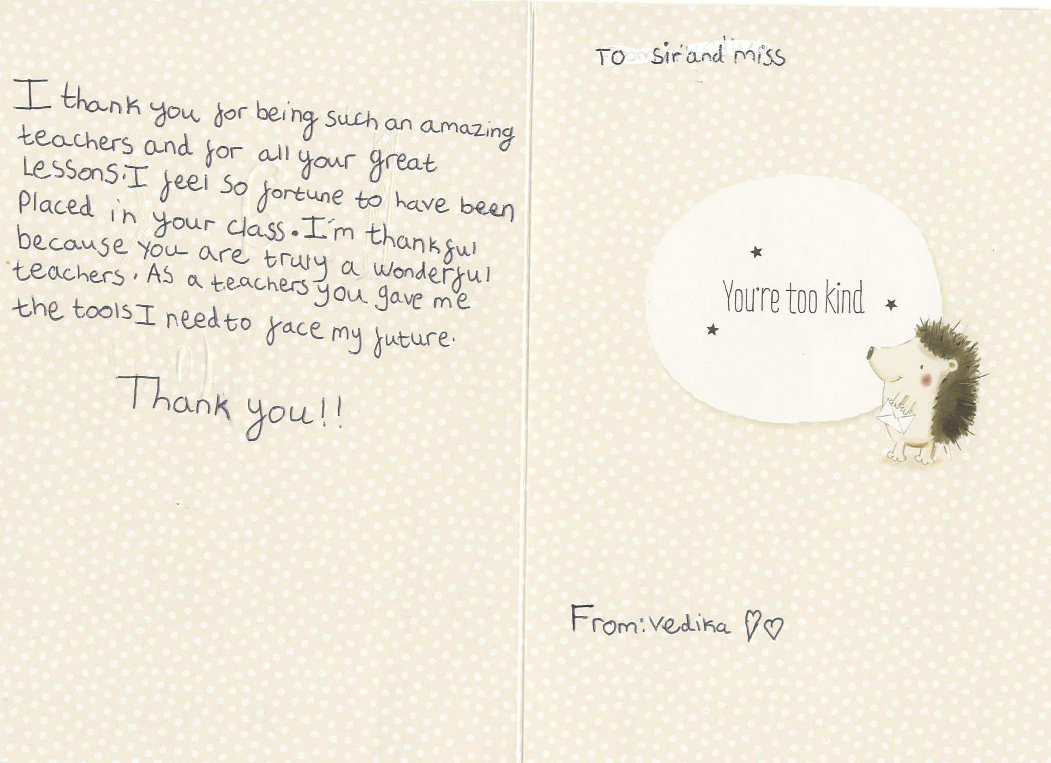student testimonial